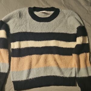 Striped Blue and Cream Sweater